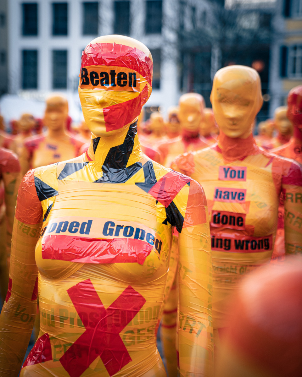 People protesting against rape and gender-based violence